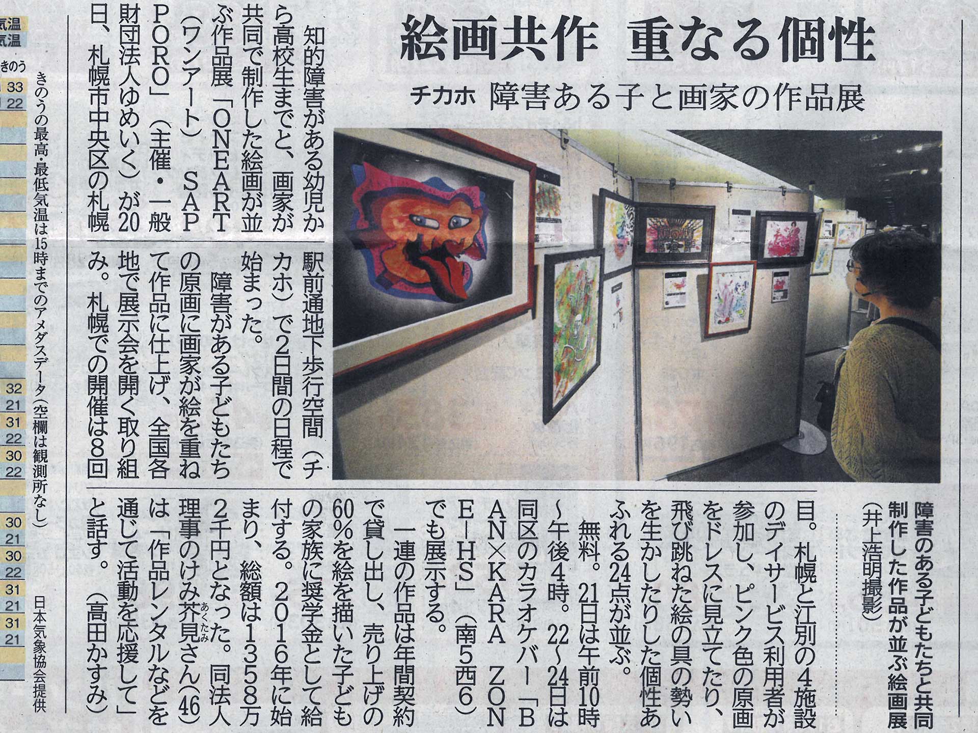 絵画共作 重なる個性｜チカホ：障害ある子と画家の作品展