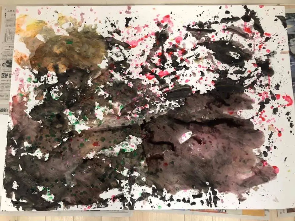 障がい児コラボアートDAC描き納め！